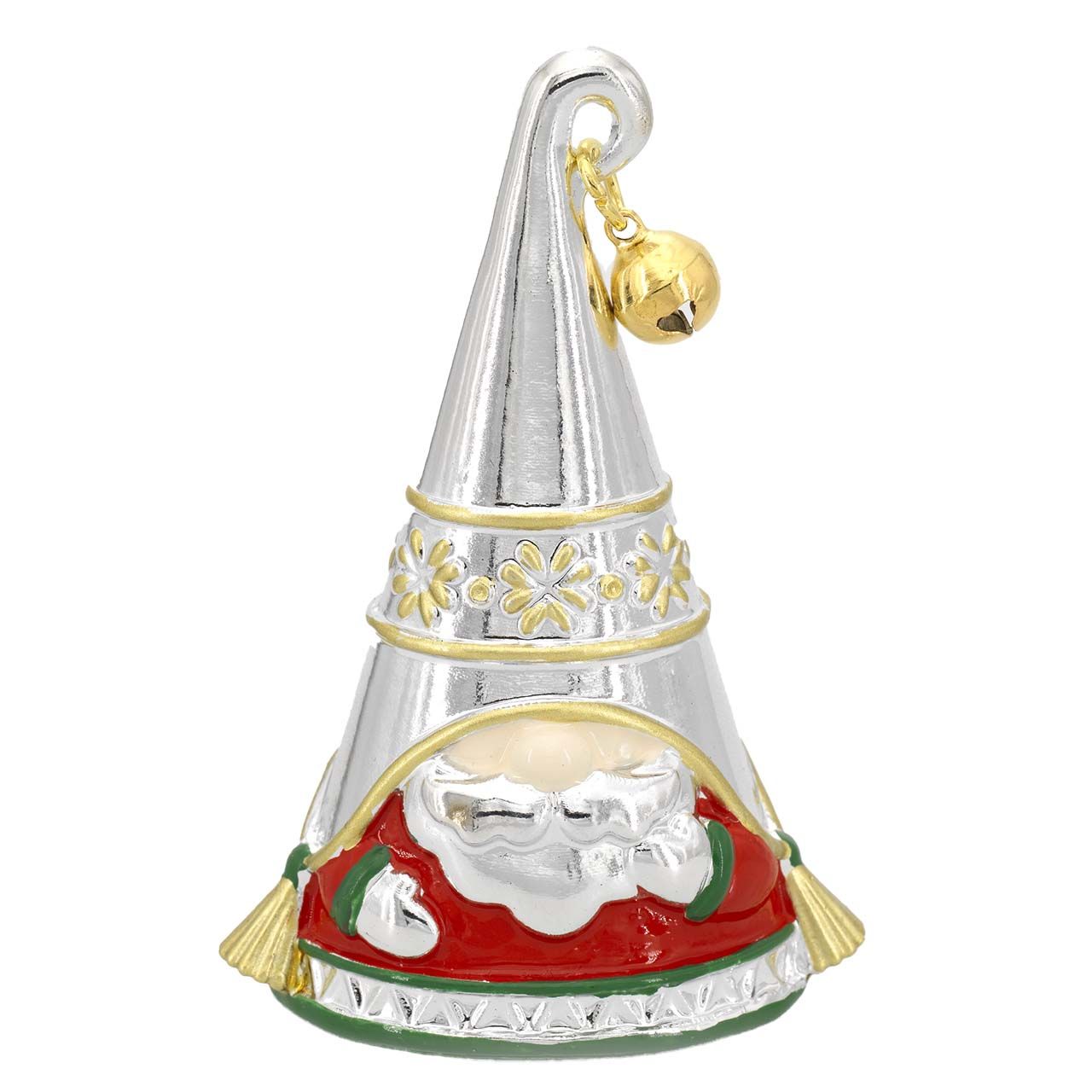 BABBO NATALE H. 8 ARGENTATO CON CAMPANELLINO